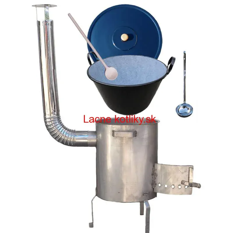 Zabíjačkový smaltovaný kotol 50 L + nerezová kotlina 1,5 mm 50 cm STRONG EXCLUSIVE