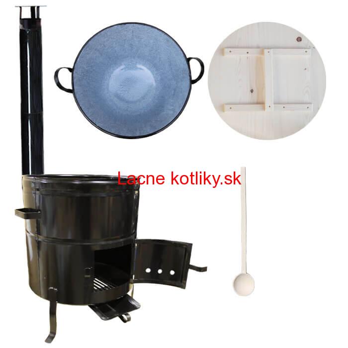 Smaltovaný kotol 100 L na zabíjačku s kovovou kotlinou 60 cm CLASSIC + vareška