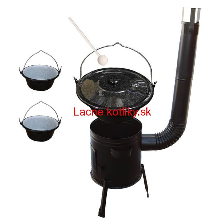 Smaltovaný kotlík 16 L (1,2 mm) + kovová kotlina 39 CLASSIC (KOV) + 2 smaltované servírovacie kotlíky 0,8 L