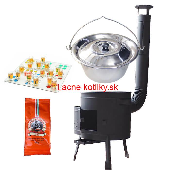 Nerezový kotlík 14 L (0,8 mm) + korenie + človeče pi už + nízka žiaruvzdorná kotlina 36 PLUS 600