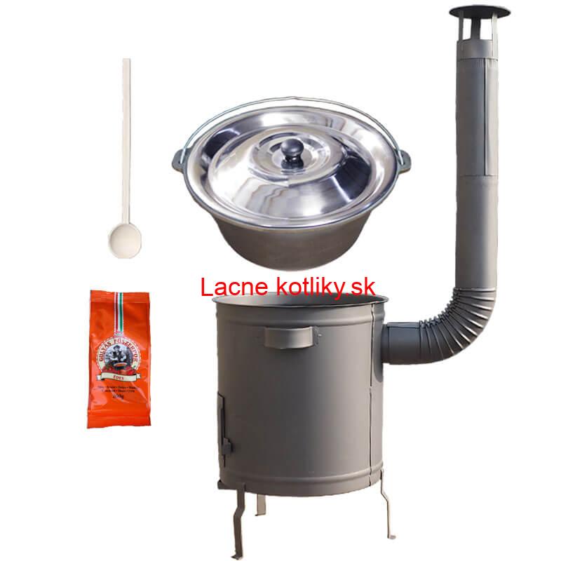 Liatinový kotlík 16 L + Hrubostenná kotlina 36 cm (1,5 mm) STRONG + žiaruvzdorná farba Plus 600