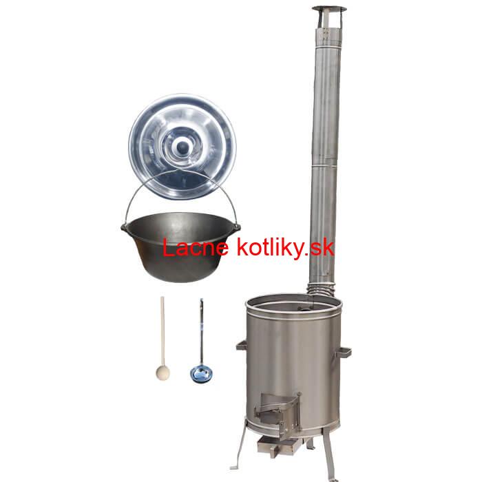 Liatinový kotlík bez povrchovej úpravy 10,8 L + Nerezová kotlina 33 LUX