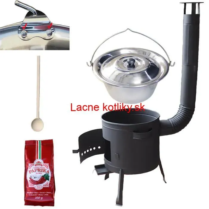 Nerezový kotlík 20 L (1,2 mm) INOX + hrubostenná (1,5 mm) žiaruvzdorná kotlina BALKY STRONG 42 PLUS 600