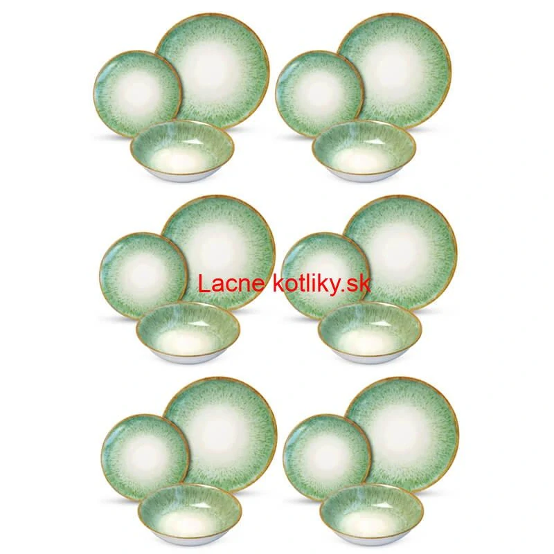 Súprava keramických tanierov 18 ks GREEN