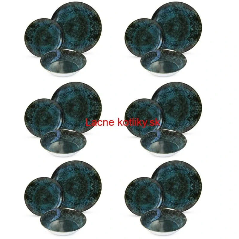 Súprava keramických tanierov 18 ks BLACK