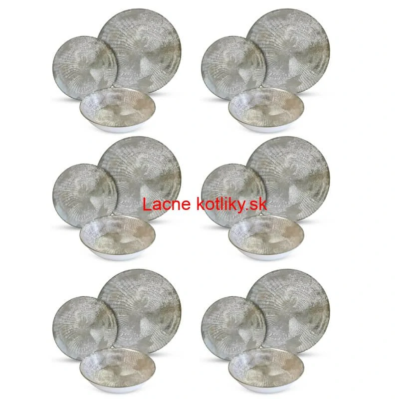 Súprava keramických tanierov 18 ks GREY