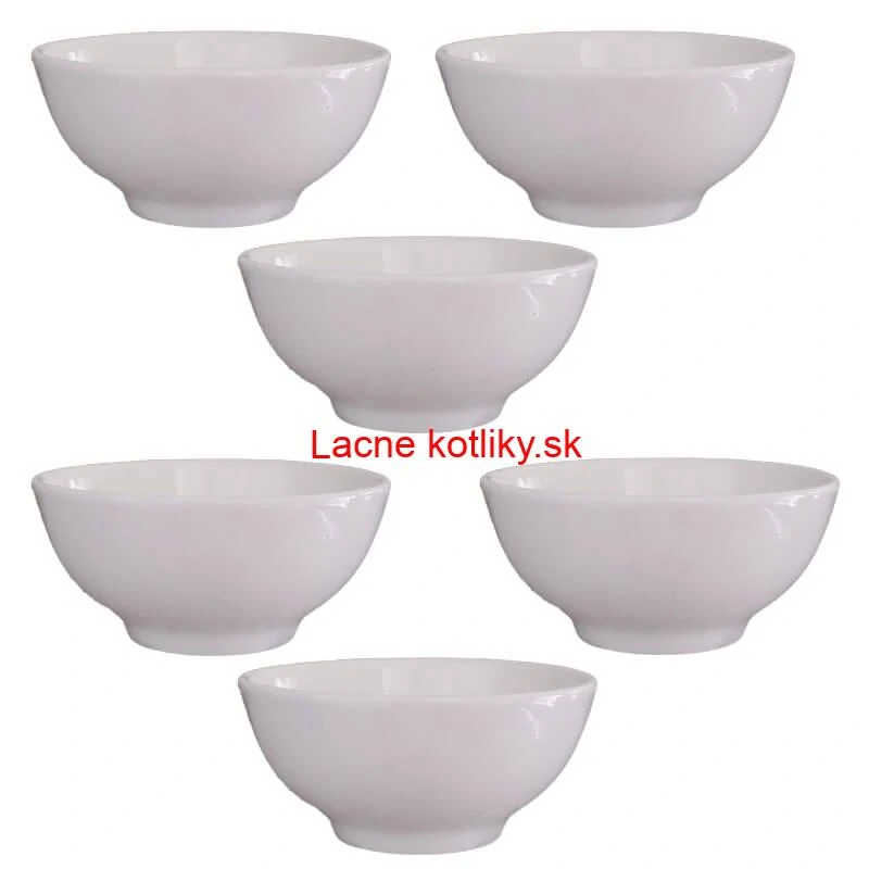 Keramické misky na servírovanie gulášu 15 cm 6 ks biele
