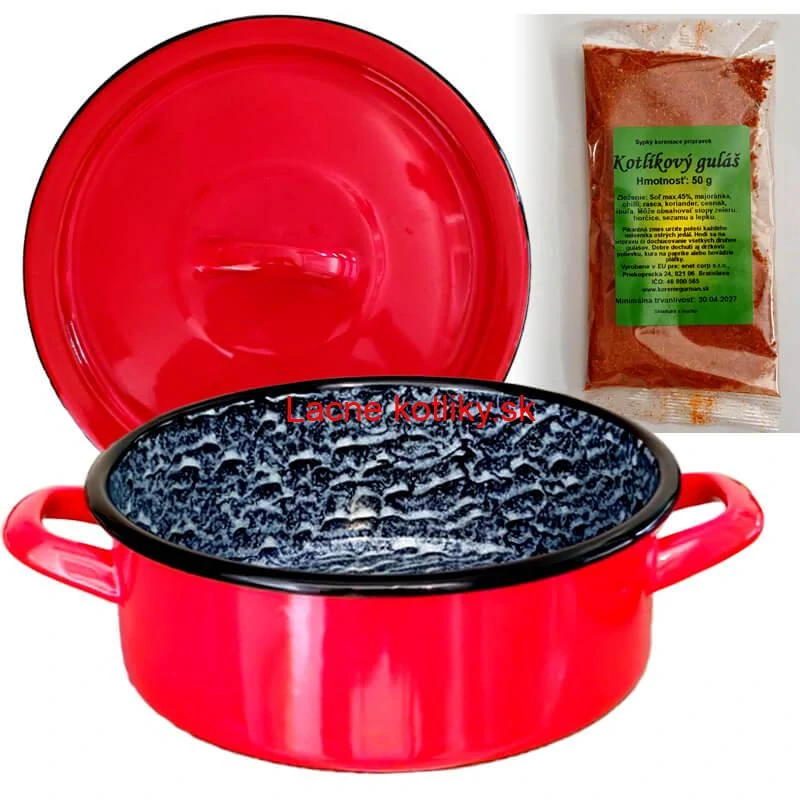 Smaltovaný kastról s pokrievkou COMBI 0,5 l + korenie na kotlíkový guláš 50 g