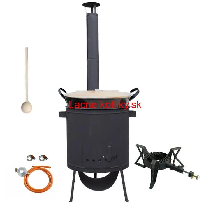Zabíjačkový smaltovaný kotol 100 L, žiaruvzdorná kotlina 42 PLUS 600 4 MM, horák 7 kW + varecha