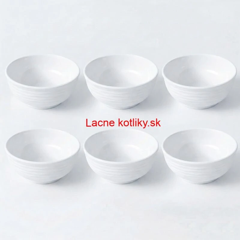 Set 6 ks: Prémiové biele misky s kamennou štruktúrou (750 ml)
