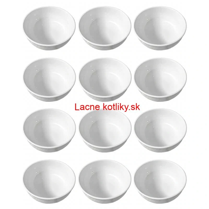 Set 12 ks: Prémiové biele misky s kamennou štruktúrou (750 ml)
