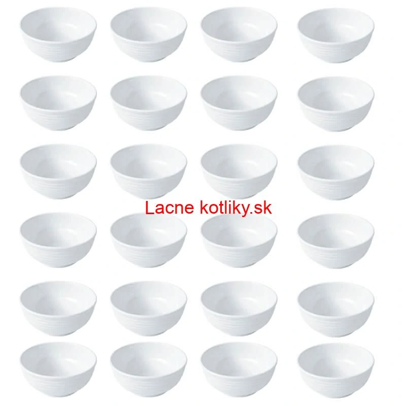 Set 24 ks: Prémiové biele misky s kamennou štruktúrou (750 ml)