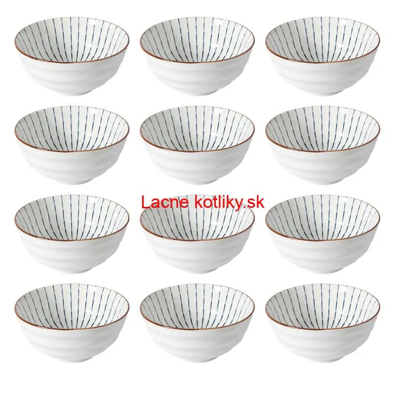 Sada 12 ks veľkých keramických misiek na guláš a polievky, 1 liter
