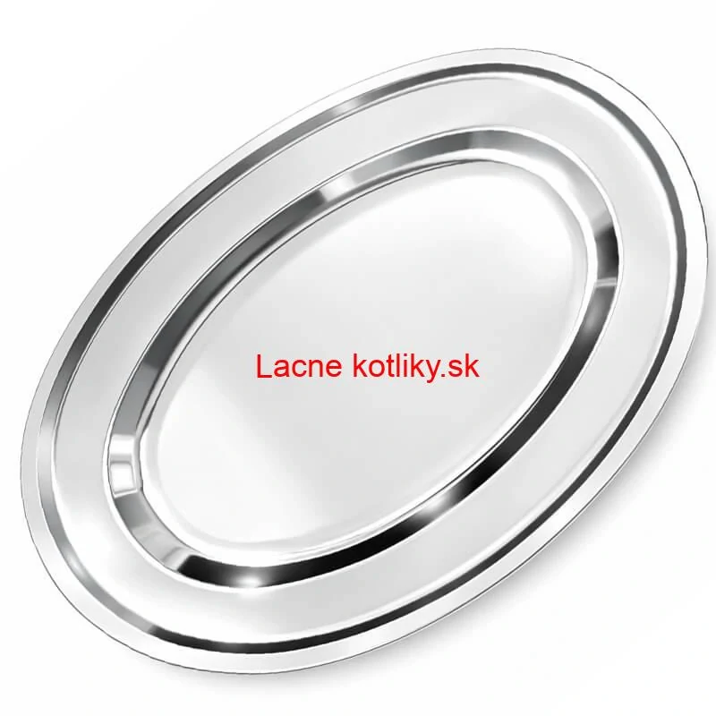 Nerezový oválny podnos (45,5cm) – Odolná servírovacia tácka na mäso aj koláče