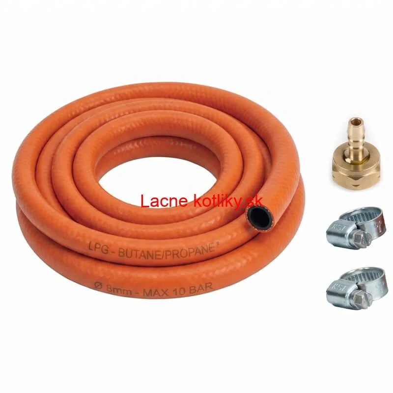 Plynová hadica 2,5 m + 2 svorky + ľavá matica (20 bar)