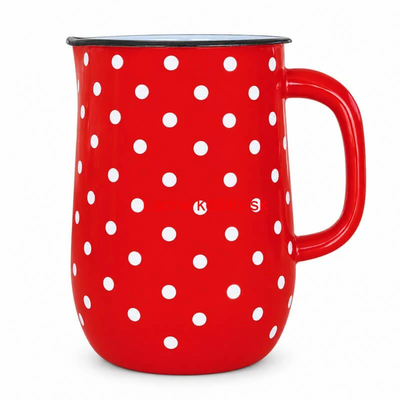 Smaltovaný džbán s bodkami 2,5 l – červený