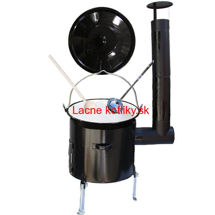 Smaltovaný kotlík 10 L (1,2 mm) + smaltovaná kotlina 31 cm + vareška a naberačka Easy party