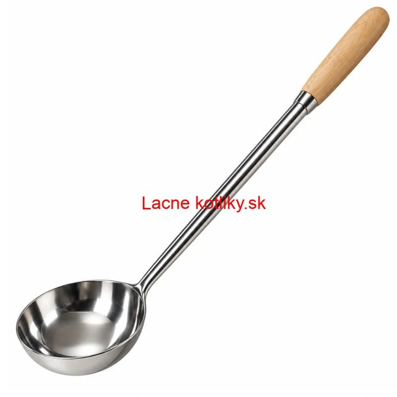 Nerezová naberačka 250 ml s drevenou rúčkou – dĺžka 51,5 cm