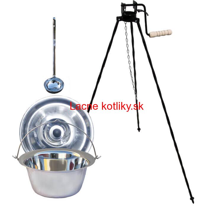 Antikorový kotlík 20 L (0,8 mm) + pokrievka + stojan s kladkou VAR
