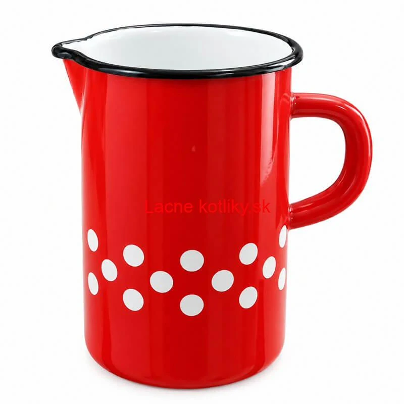 Úzky smaltovaný hrnček 1000 ml bočný pohľad